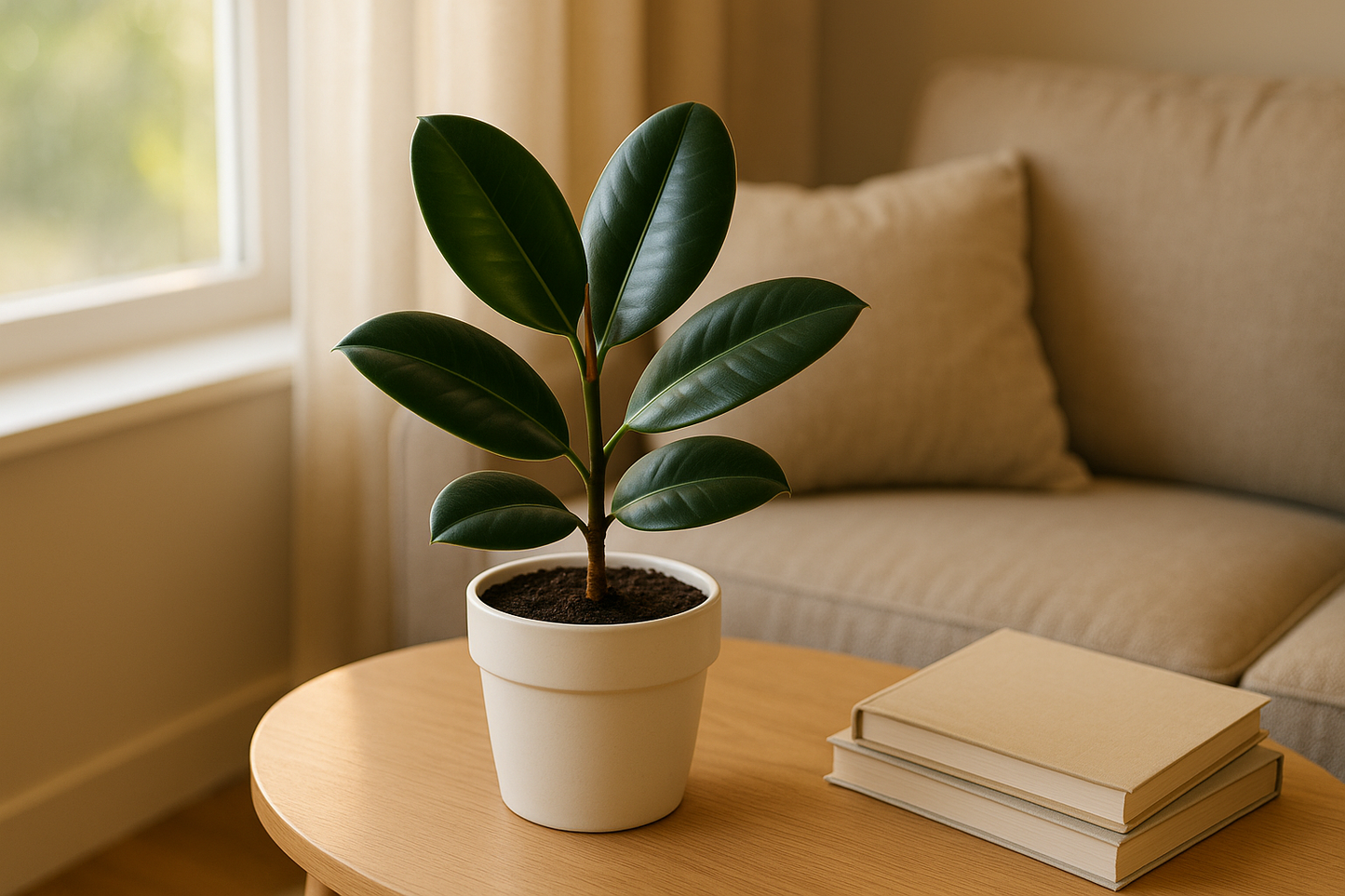 I need the Rubber plant in white pot of size is 5 inches and the plant will be 5 inches keep as usal where the people keeps this plant in home you only suggest this