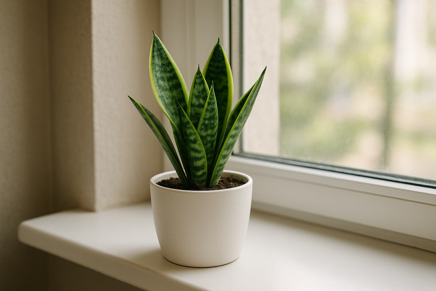 I need the snake plant in white pot of size is 5 inches and the plant will be 5 inches keep the window side and indoor