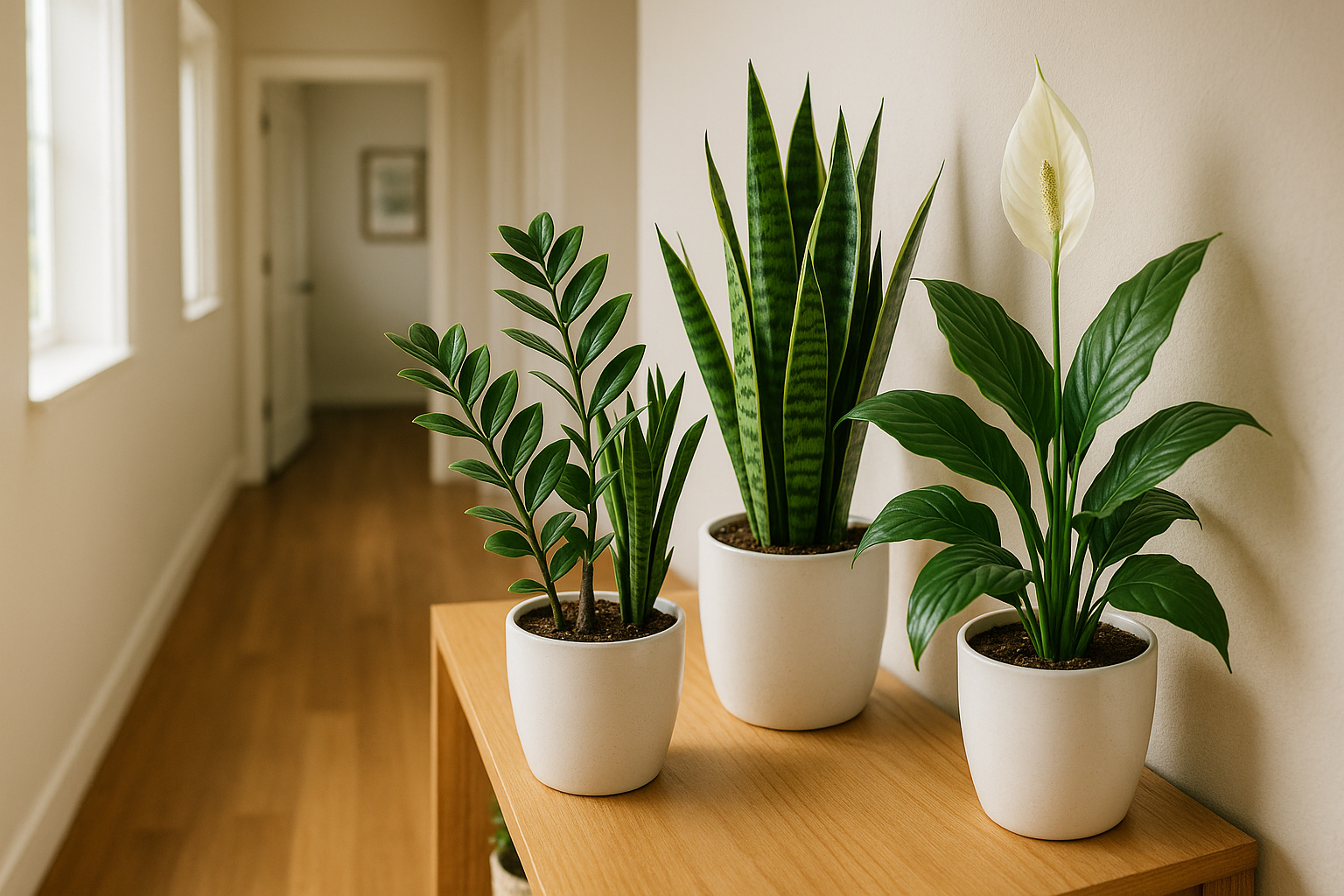 Hall Harmony Trio – Green ZZ, Snake & Peace Lily – matho