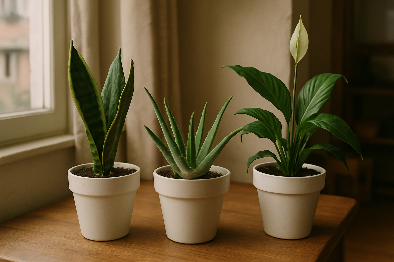 NASA-Recommended Air-Purifying Plant Combo – Snake Plant, Aloe Vera ...