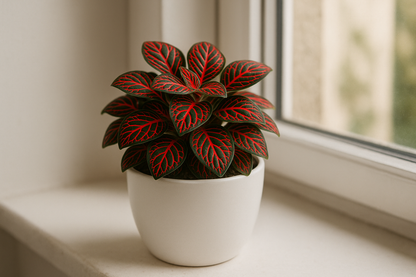I need the fittonia red plant in white pot of size is 5 inches and the plant will be 5 inches keep the window side and indoor