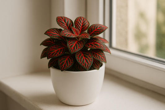 I need the fittonia red plant in white pot of size is 5 inches and the plant will be 5 inches keep the window side and indoor