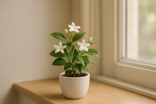 I need the Jasmine plant in white pot of size is 5 inches and the plant will be 5 inches keep the window side and indoor