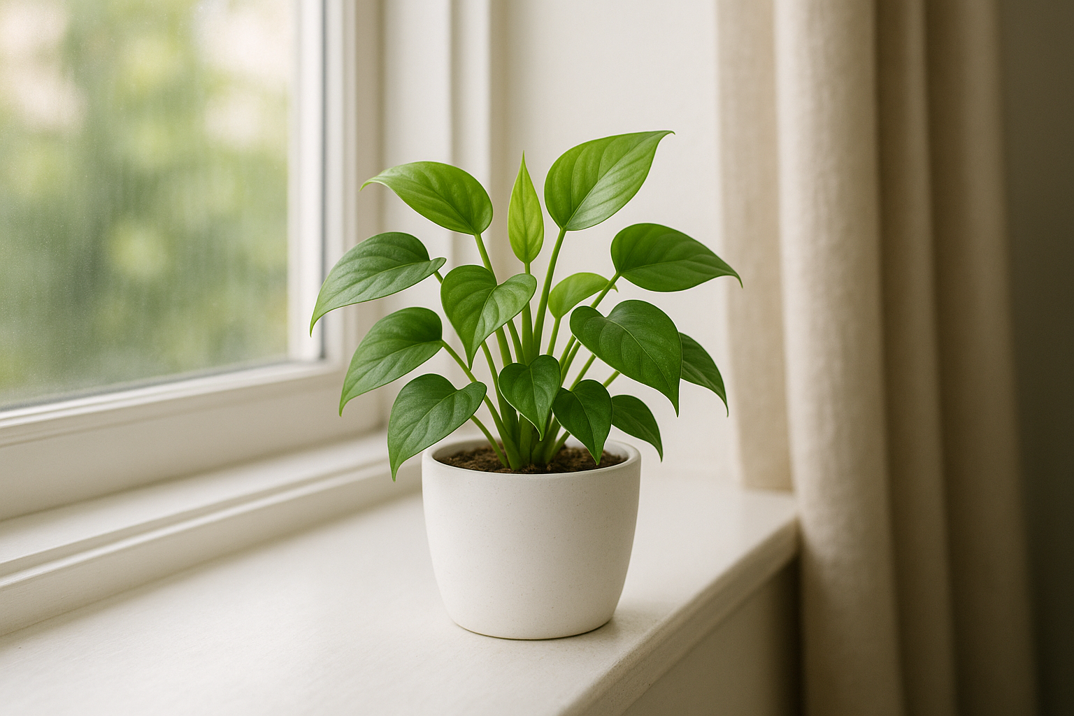 I need the money plant in white pot of size is 5 inches and the plant will be 5 inches keep the window side and indoor