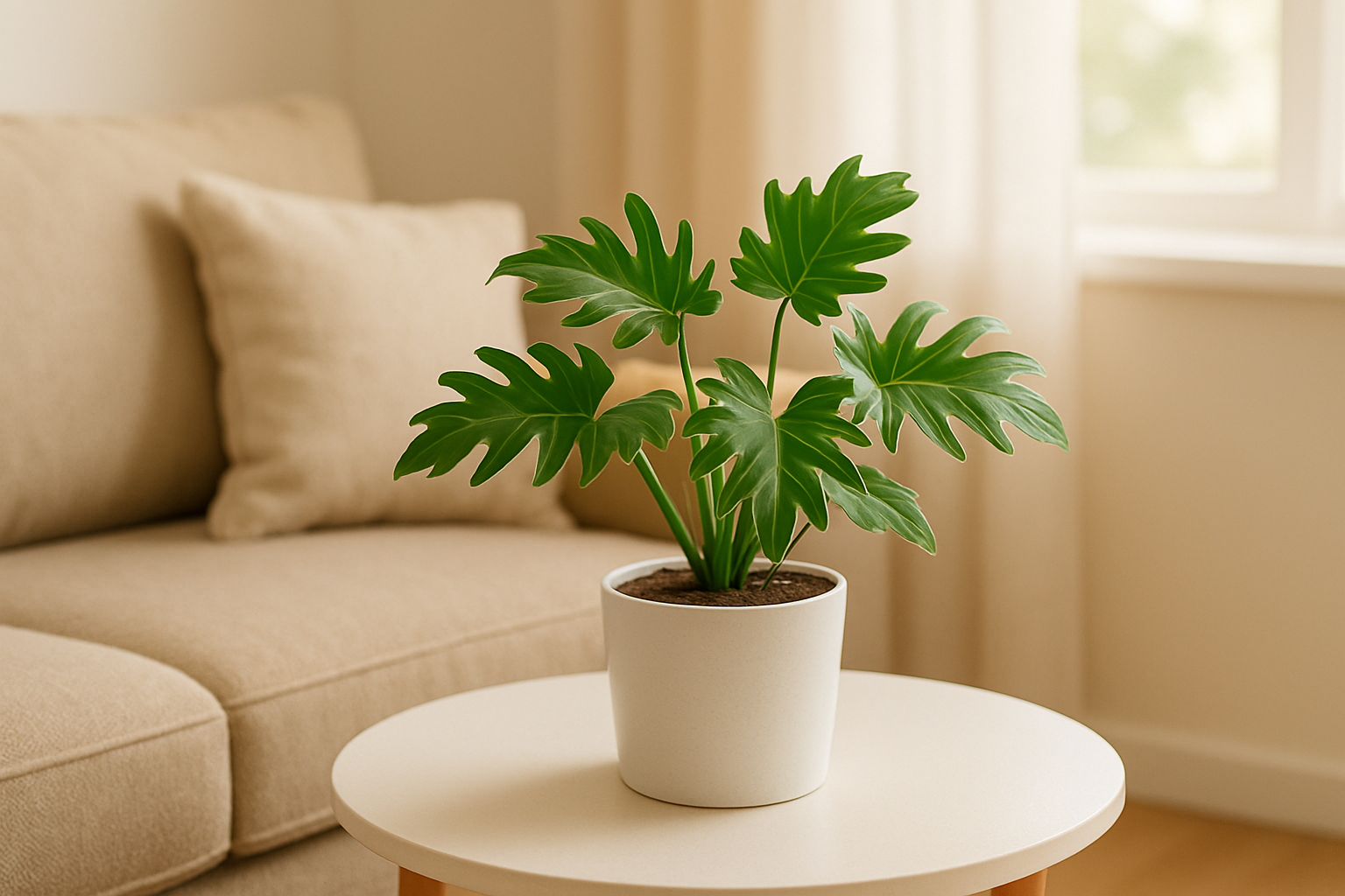Philodendron Xanadu Plant + white pot – matho
