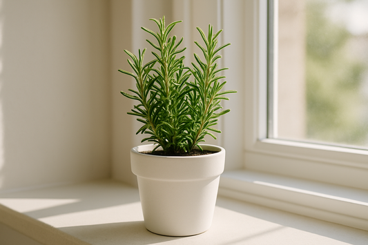 I need the Rosemary plant in white pot of size is 5 inches and the plant will be 5 inches keep the window side and indoor