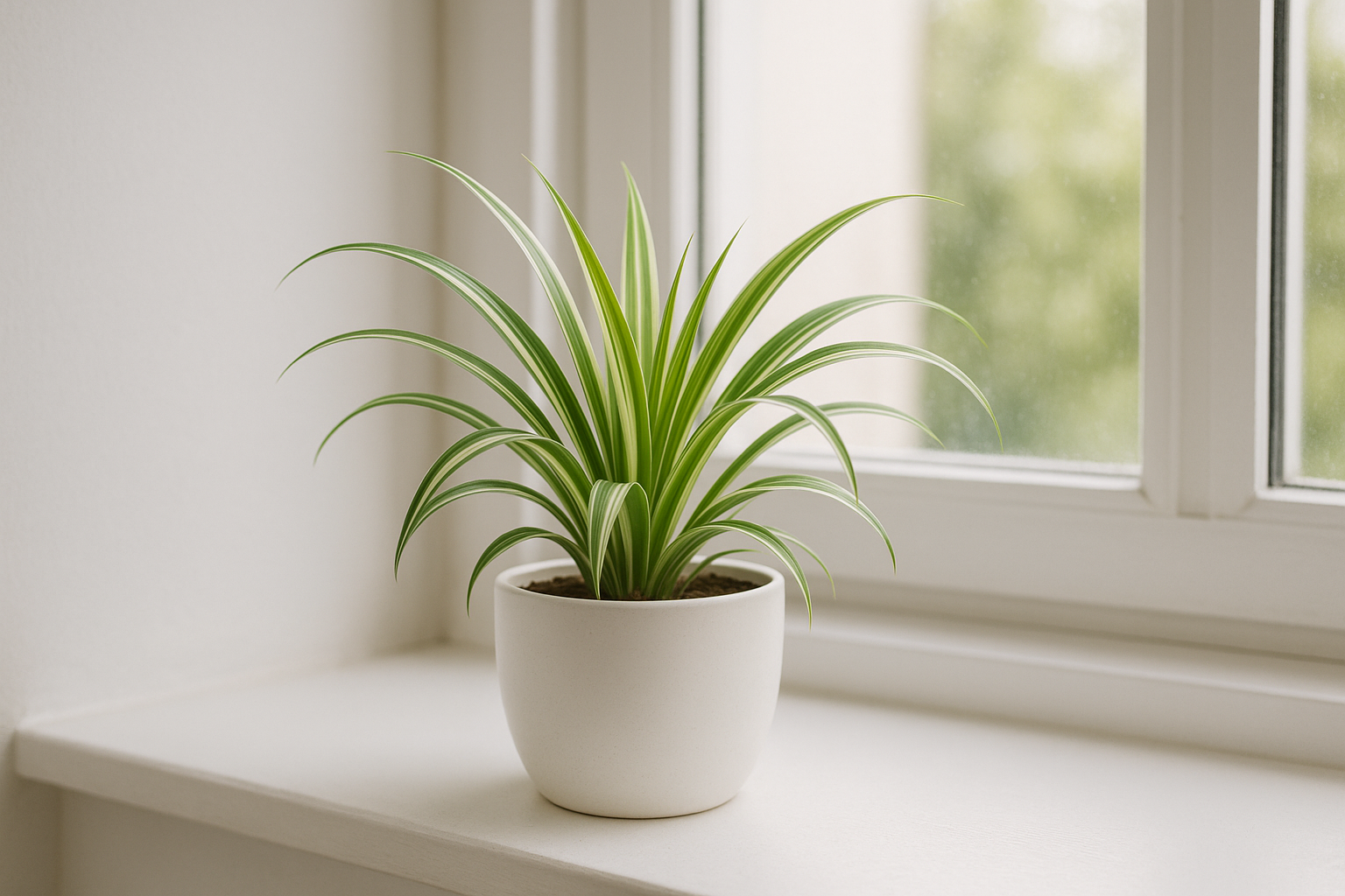 I need the spider plant in white pot of size is 5 inches and the plant will be 5 inches keep the window side and indoor